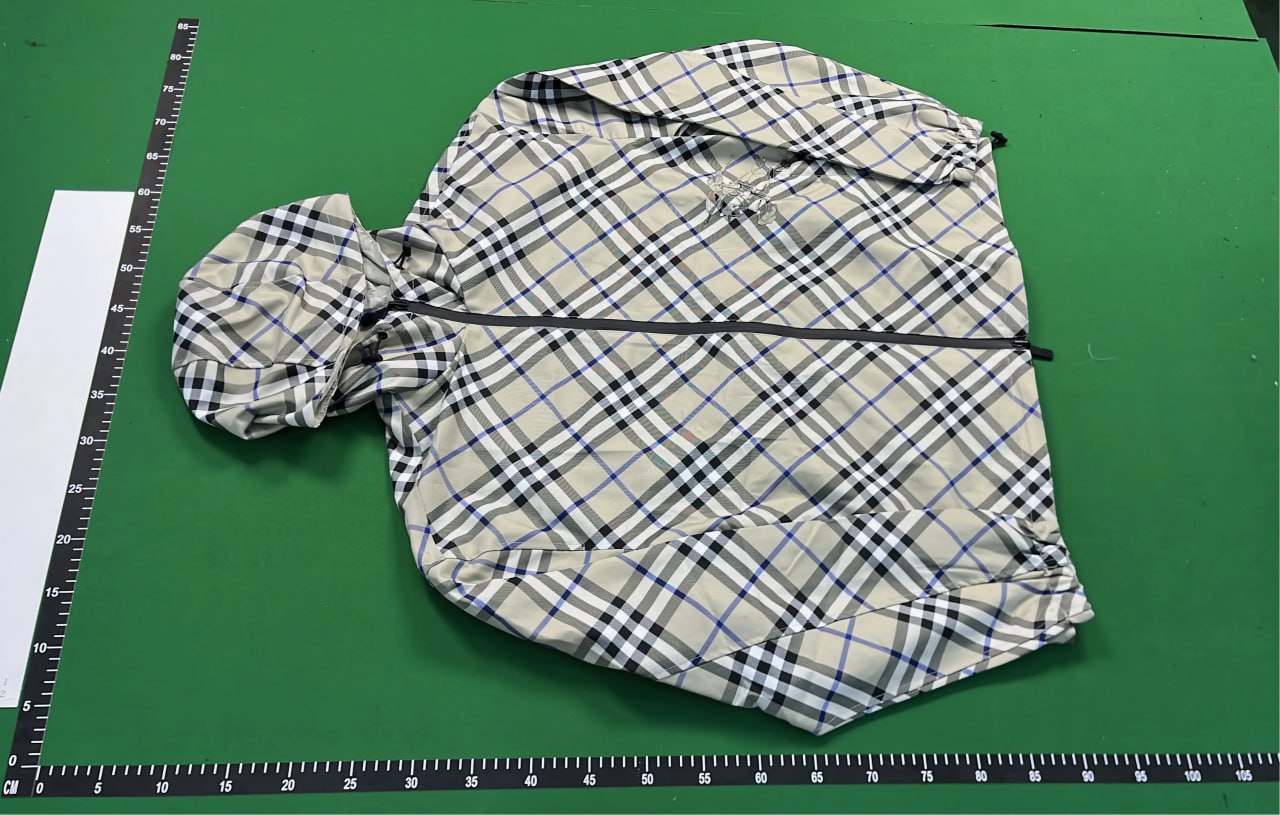 Burberry Check Print Hooded Jacket