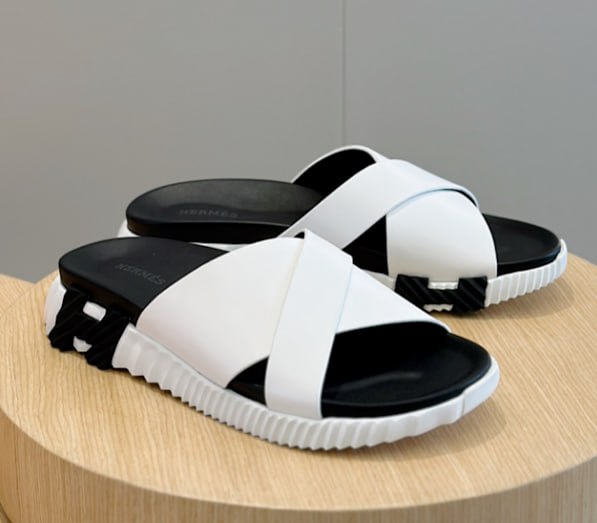 Hermes H Pattern Slide Sandals