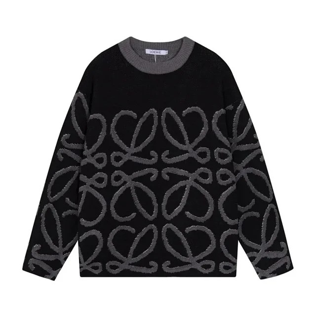 Loewe Anagram / Fendi Crest / Dior Oblique / Prada Triangle / Gucci GG Knit Round Neck Warm Sweaters