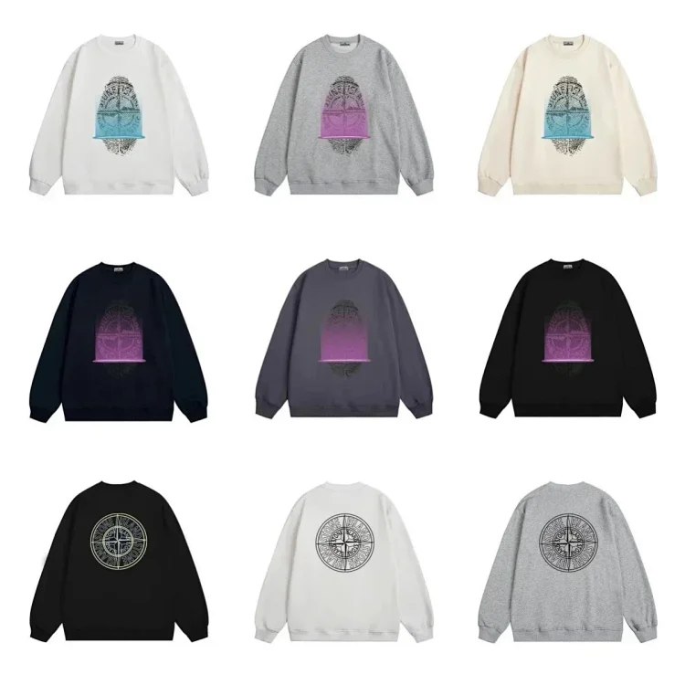 Stone Island Compass Logo Sweatshirt [Fashionable Casual Long-Sleeved Top]