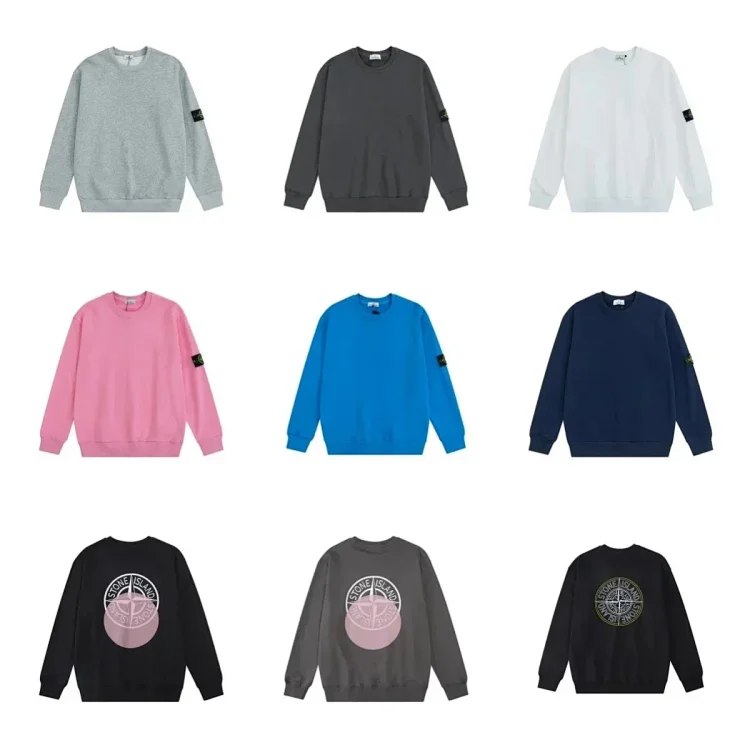 Stone Island Compass Logo Sweatshirt [Casual Long Sleeves, 9 Color Options]