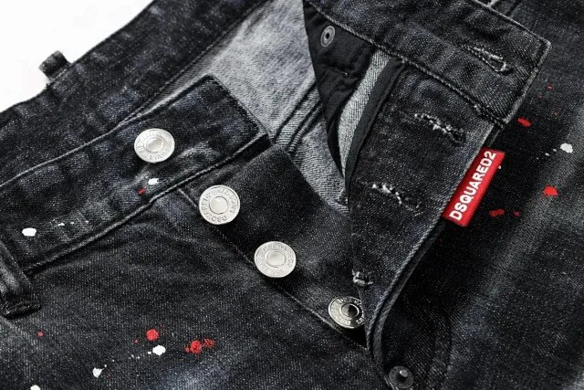 Dsquared2 D2 Stretch Ink-Splashed Patch Jeans