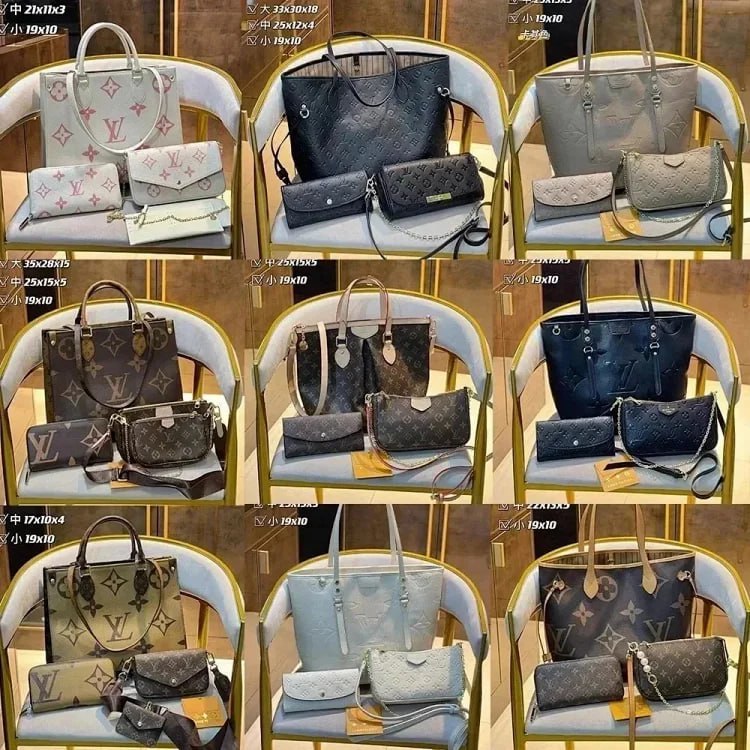 Louis Vuitton Neverfull Tote Bag Set [Multiple Sizes & Styles]