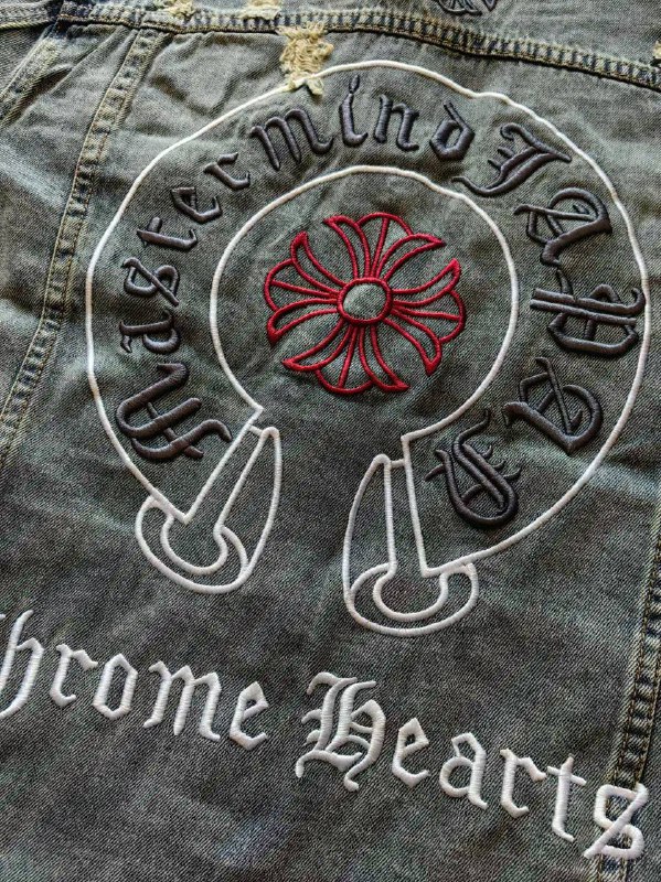 Chrome Hearts Distressed Denim Jacket