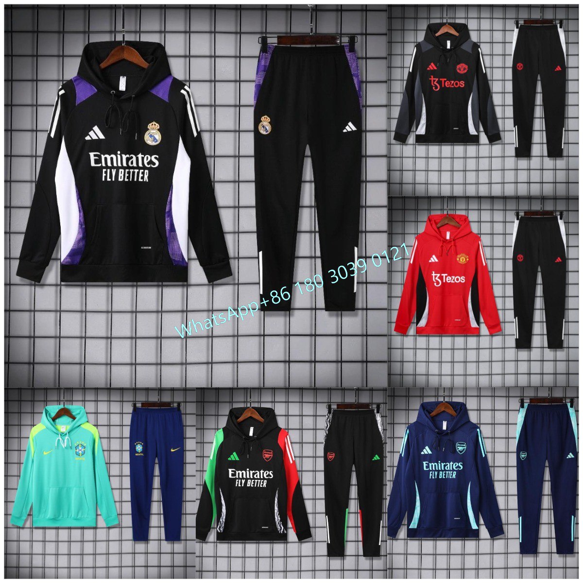 Nike, Adidas, and Other Brand Football Training Hoodie & Pants Sets [40 styles]