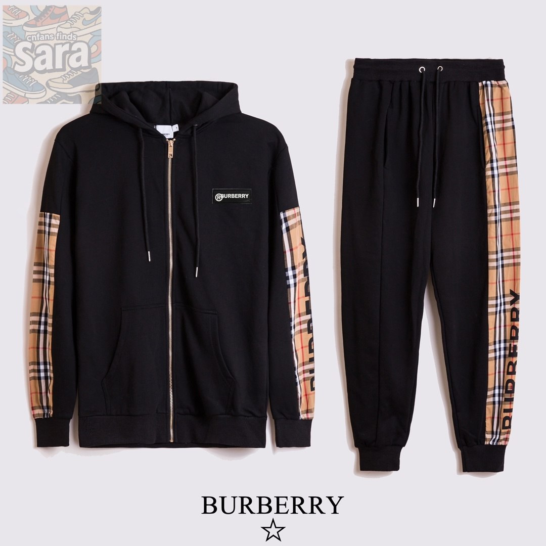 Burberry Check Sleeve Hoodie & Joggers / Balenciaga Track Jacket & Pants / Gucci GG Supreme Jacket & Pants [6 styles]