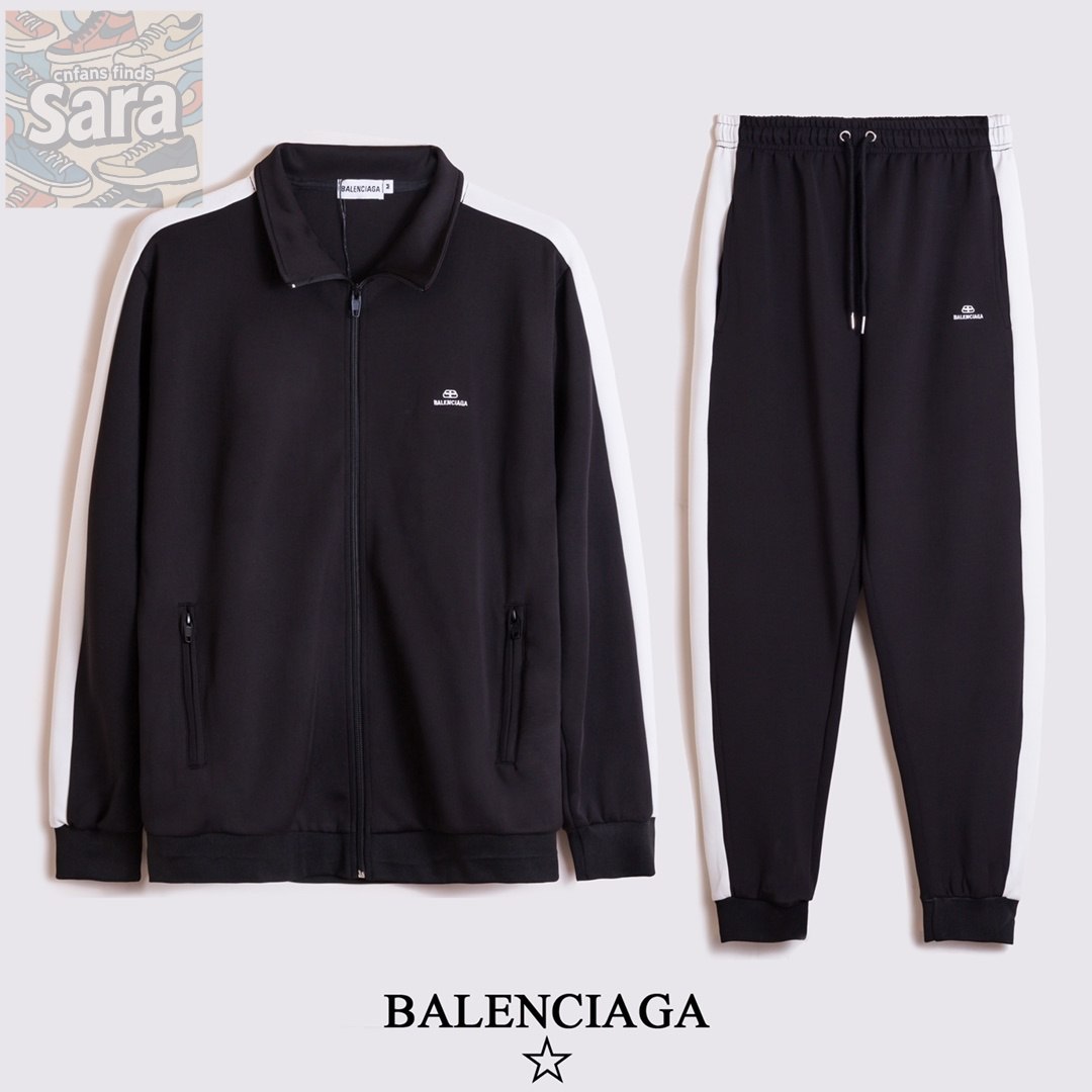 Burberry Check Sleeve Hoodie & Joggers / Balenciaga Track Jacket & Pants / Gucci GG Supreme Jacket & Pants [6 styles]