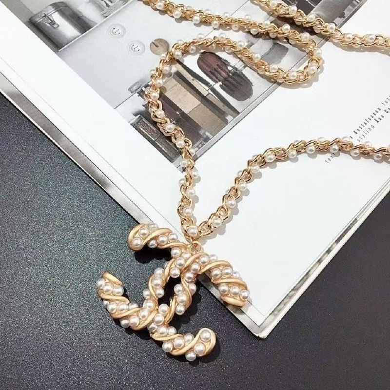 Chanel Pearl CC Logo Necklace
