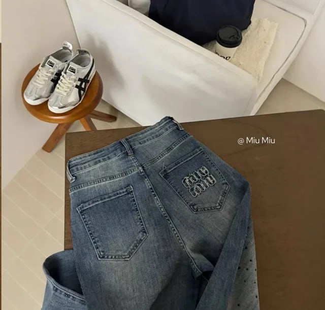 Miu Miu Rhinestone Embellished Jeans [2 styles]